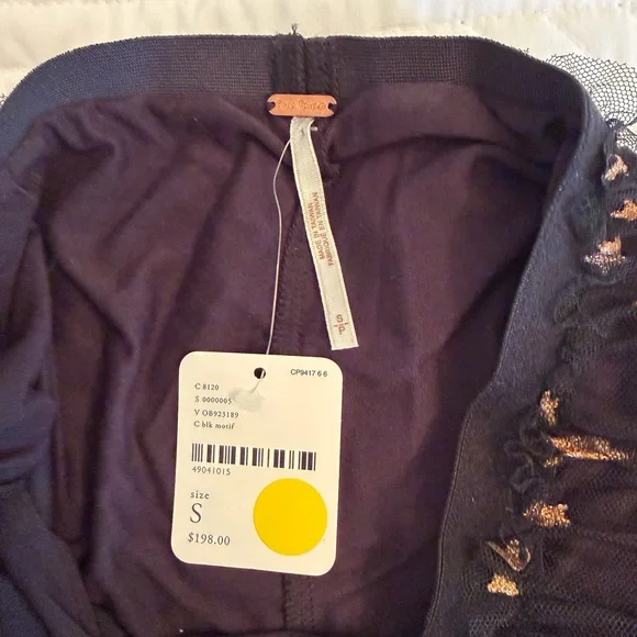 Free People Black Starry Mesh Maxi Skirt S NWT - Picture 5 of 5